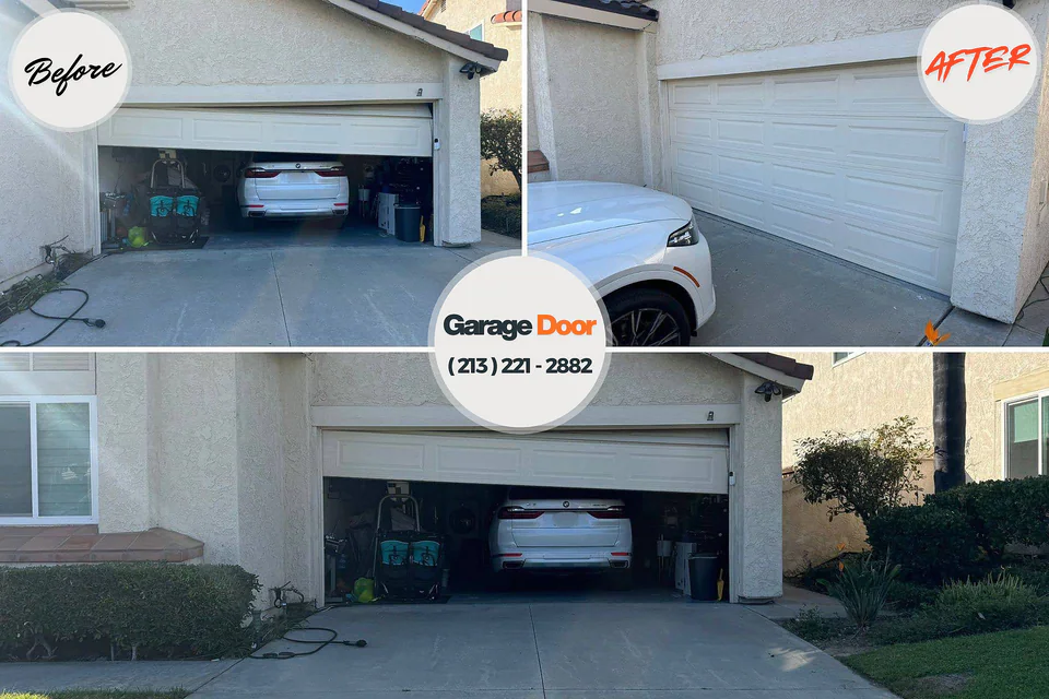 Before and after: garage door repair Roosevelt Gardens, FL